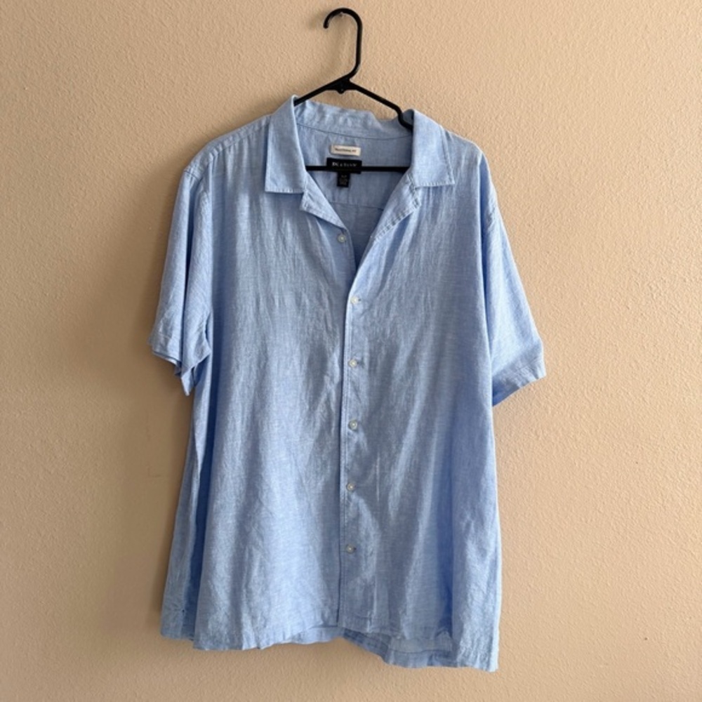 Jos. A. Bank Traditional Fit Linen Blend Short Sleeve Button Down